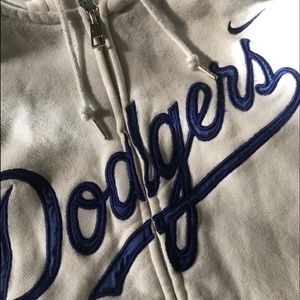 Dodgers Zip Up Hoodie White